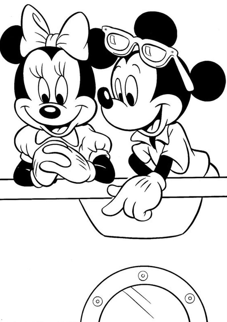 kolorowanka Myszka Miki i Minnie, malowanka do wydruku dla dzieci nr 31